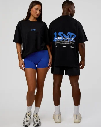 Hot LSKD Standard Issue FLXCotton Oversized Tee Black Palace Blue