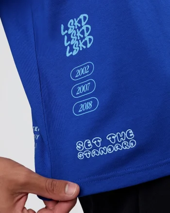 Best LSKD Sticker Heavyweight Oversized Tee Electric Indigo Baltic Sea