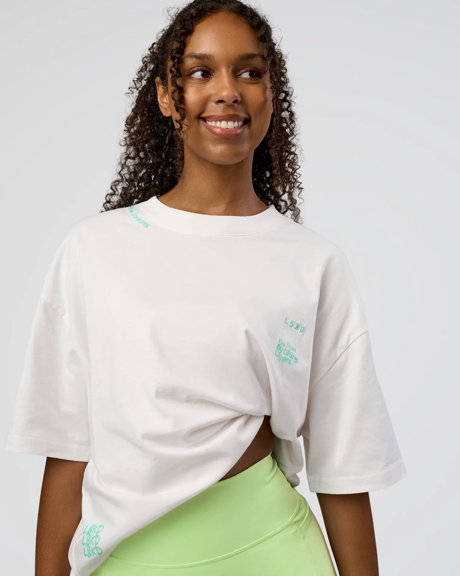 sticker-heavyweight-oversized-xoNTJPBP-2.webp Outlet LSKD Sticker Heavyweight Oversized Tee Off White Jelly Mint