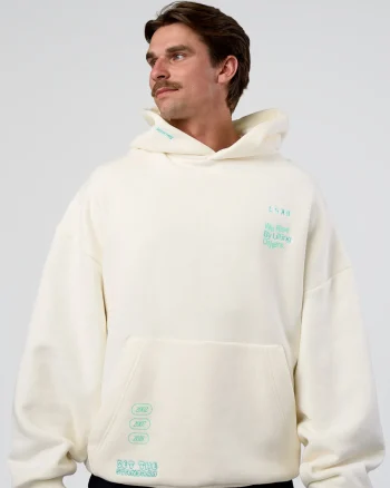 Fashion LSKD Sticker Unisex Oversized Hoodie Off White Jelly Mint