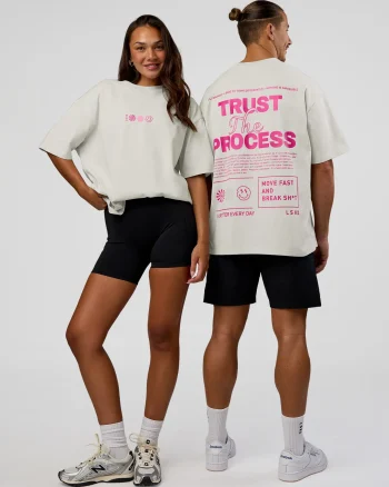 Hot LSKD Trust The Process Heavyweight Unisex Oversized Tee Digital Mist Ultra Pink