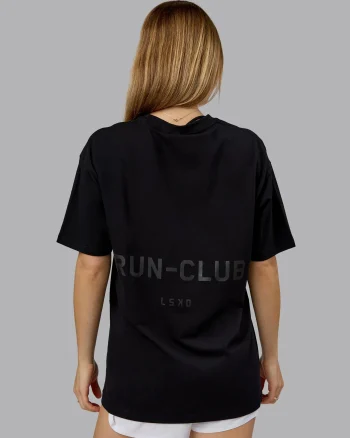 New LSKD Unisex RUN CLUB FLXCotton Tee Oversize Black Reflective