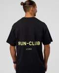 Best LSKD Unisex RUN CLUB FLXCotton Tee Oversize Black Yellow Fizz
