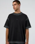 Online LSKD Urban Blur Heavyweight Unisex Oversized Tee Black Dark Storm