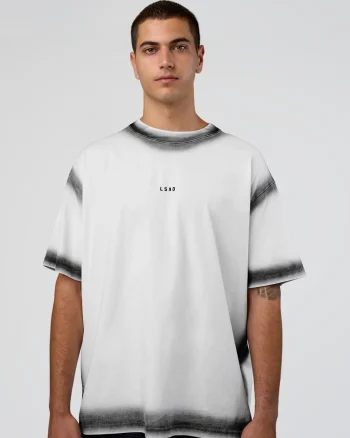Outlet LSKD Urban Blur Heavyweight Unisex Oversized Tee White Black