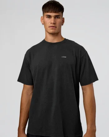 Clearance LSKD We Love This FLXCotton Oversized Tee Black Washed White