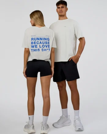 Online LSKD We Love This FLXCotton Oversized Tee Digital Mist Washed Electric Indigo