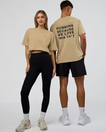 Online LSKD We Love This FLXCotton Oversized Tee Greige Washed Black