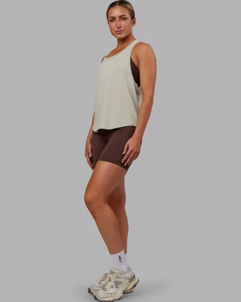 New LSKD Womens AeroFLX+ Drop Armhole Seamless Tank Shale Beige/Shale Beige